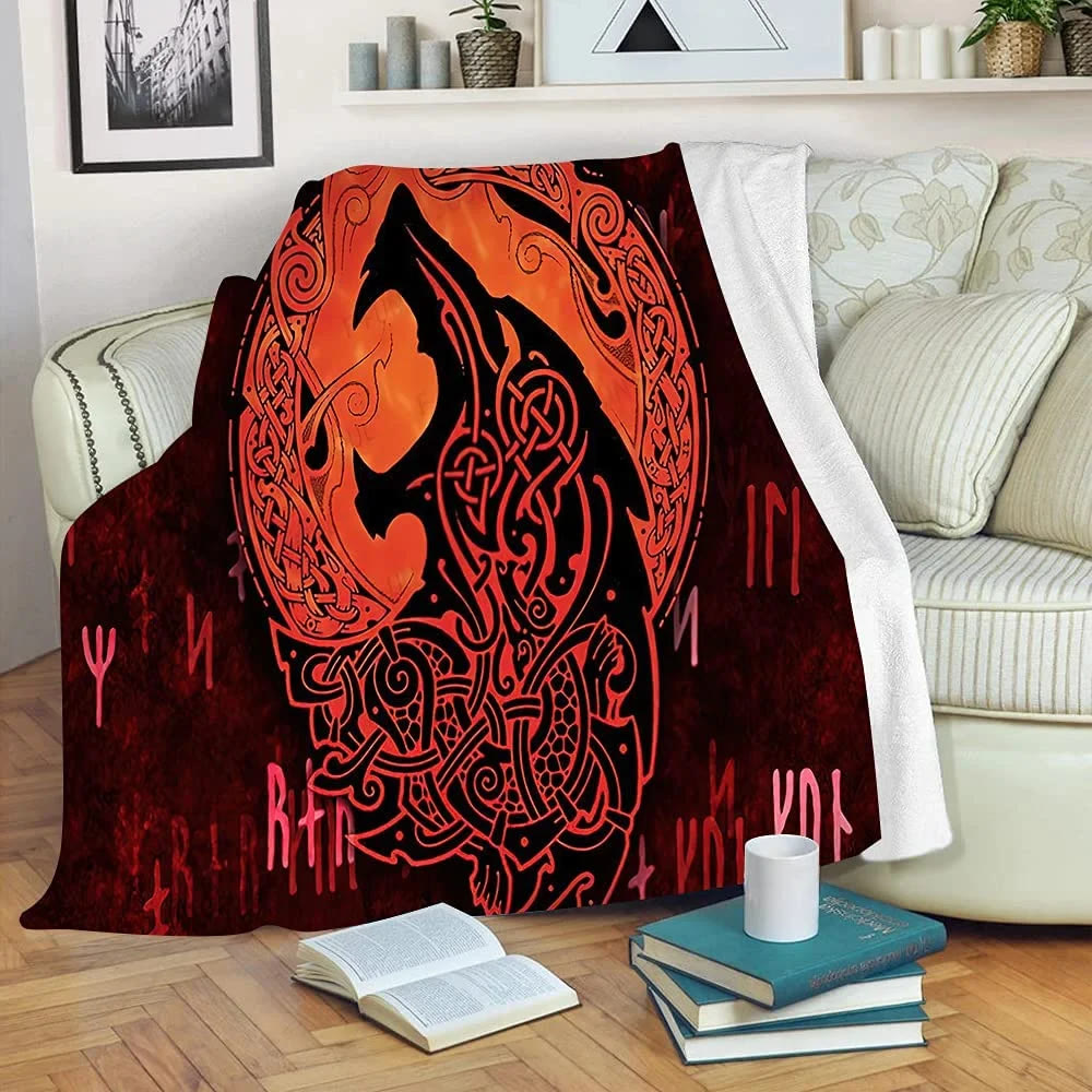 WorldNorse Wolves Vegvisir Blanket - Wolves - 264x228cm - image 0