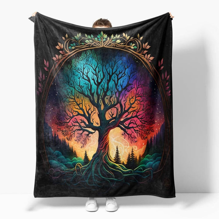 WorldNorse Celtic Knot Yggdrasil Blanket - Colorful Yggdrasil - 264x228cm - image 11