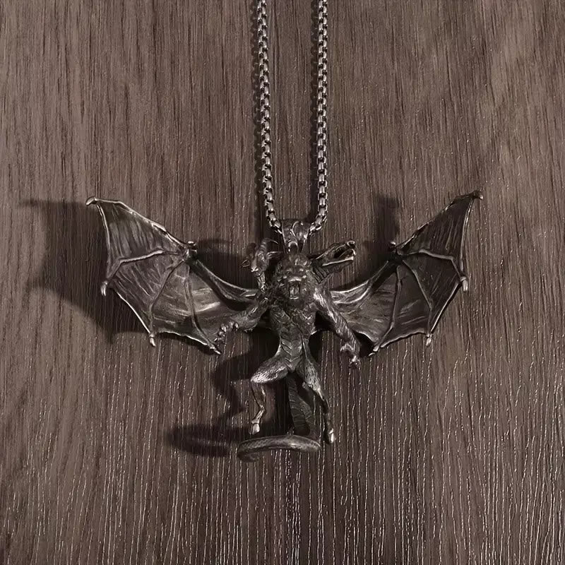 WorldNorse Three Headed Winged Beast Necklace