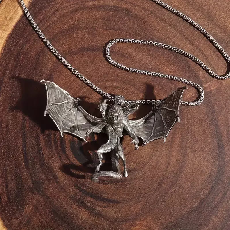 WorldNorse Three Headed Winged Beast Necklace