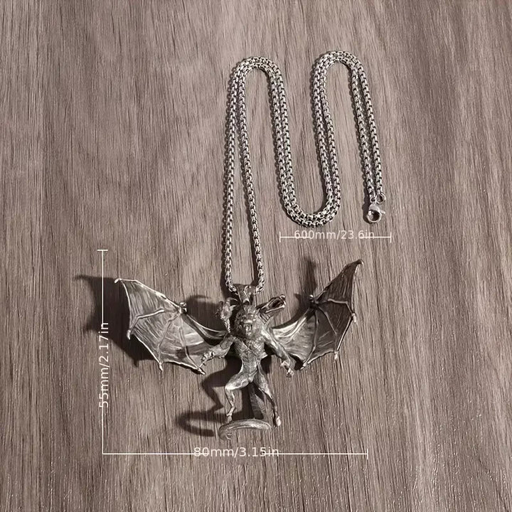 WorldNorse Three Headed Winged Beast Necklace