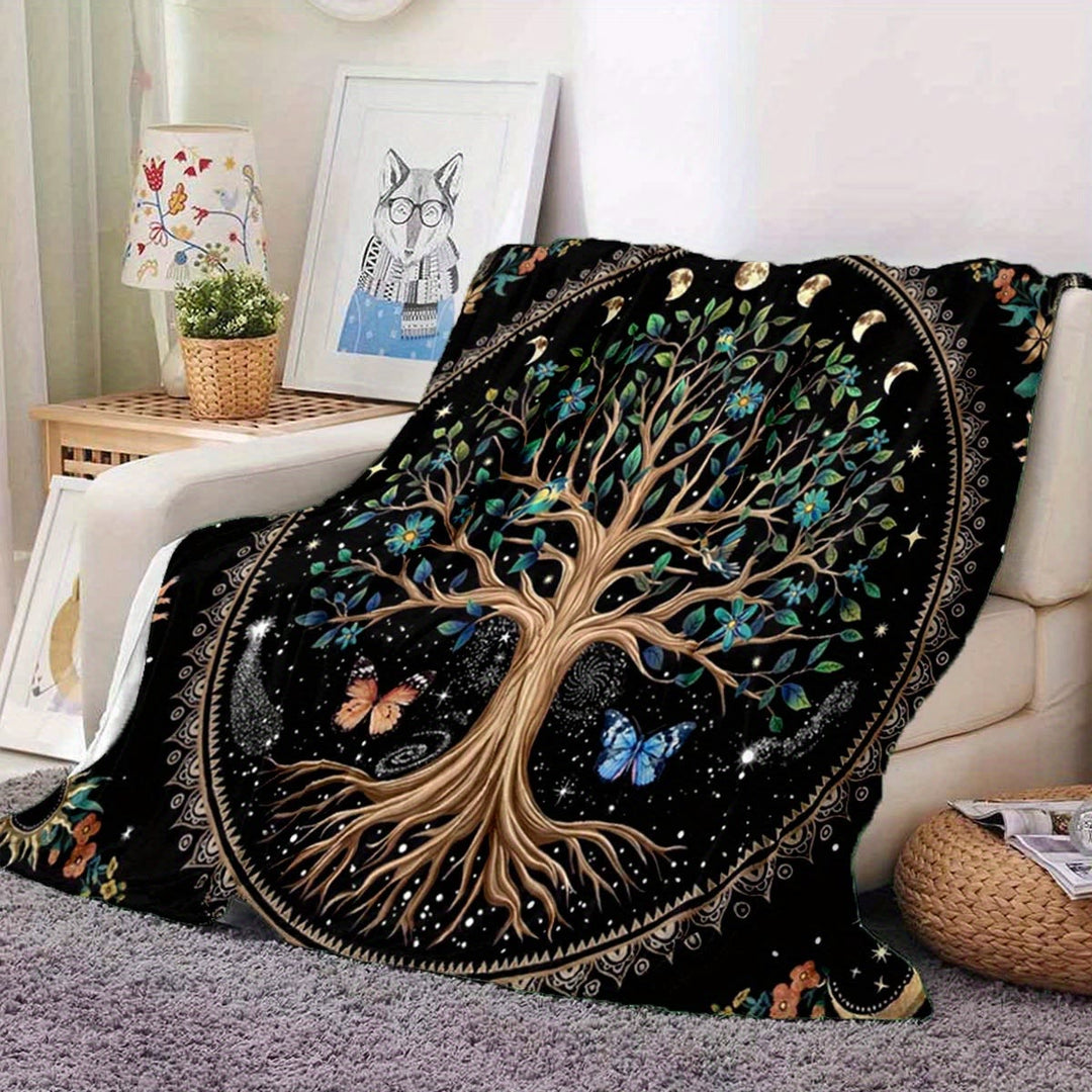 WorldNorse Celtic Knot Yggdrasil Blanket - Yggdrasil&Moon - 264x228cm - image 10