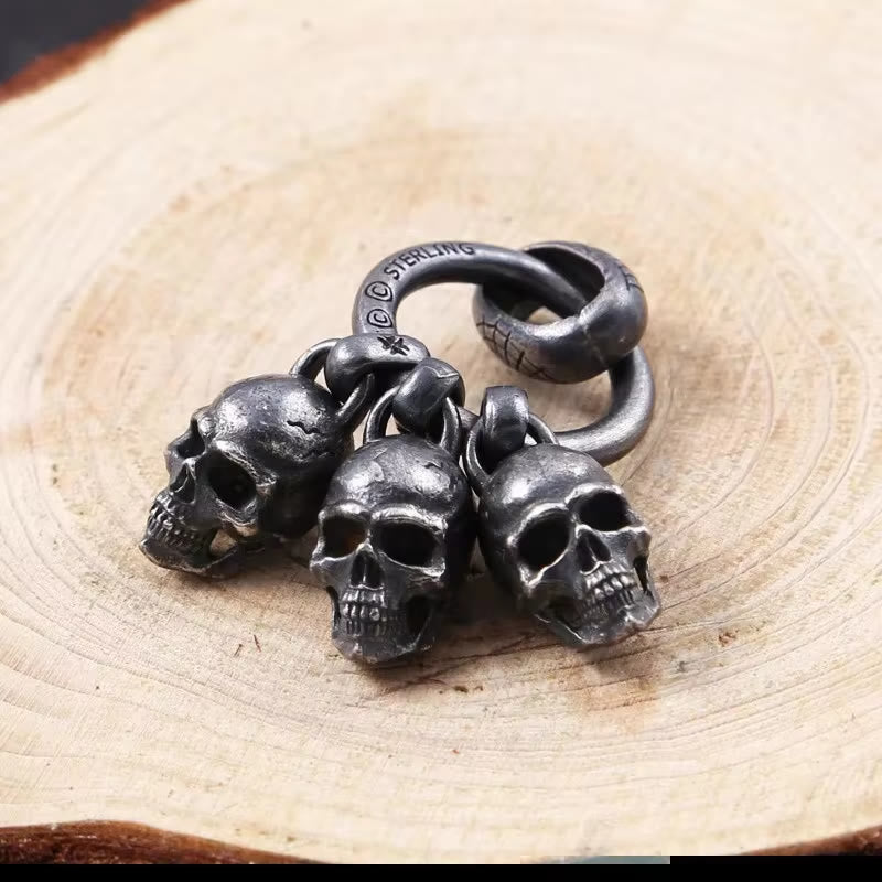 WorldNorse Gothic Black Skull Head Necklace