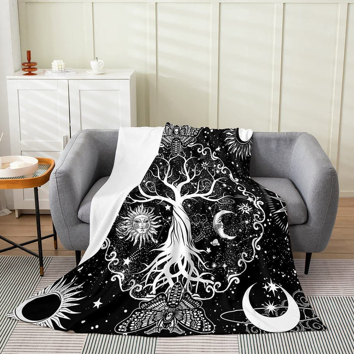 WorldNorse Moon Yggdrasil Blanket - Black Yggdrasil - 264x228cm - image 10
