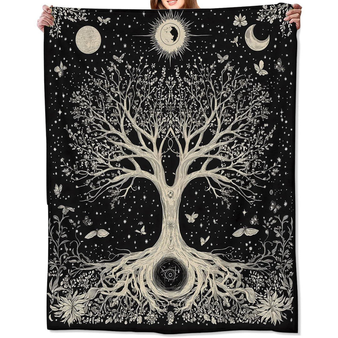 WorldNorse Moon Yggdrasil Blanket - Yggdrasil + Moon - 264x228cm - image 11