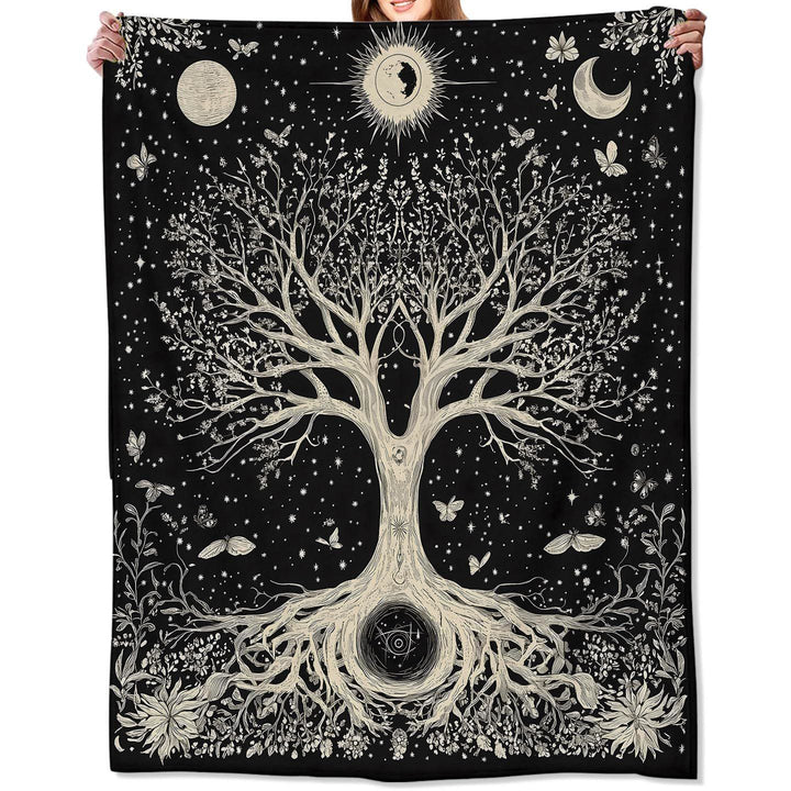 WorldNorse Moon Yggdrasil Blanket - Yggdrasil + Moon - 264x228cm - image 11