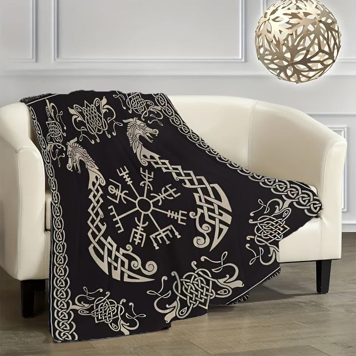 WorldNorse Vegvisir Norse Dragon Blanket