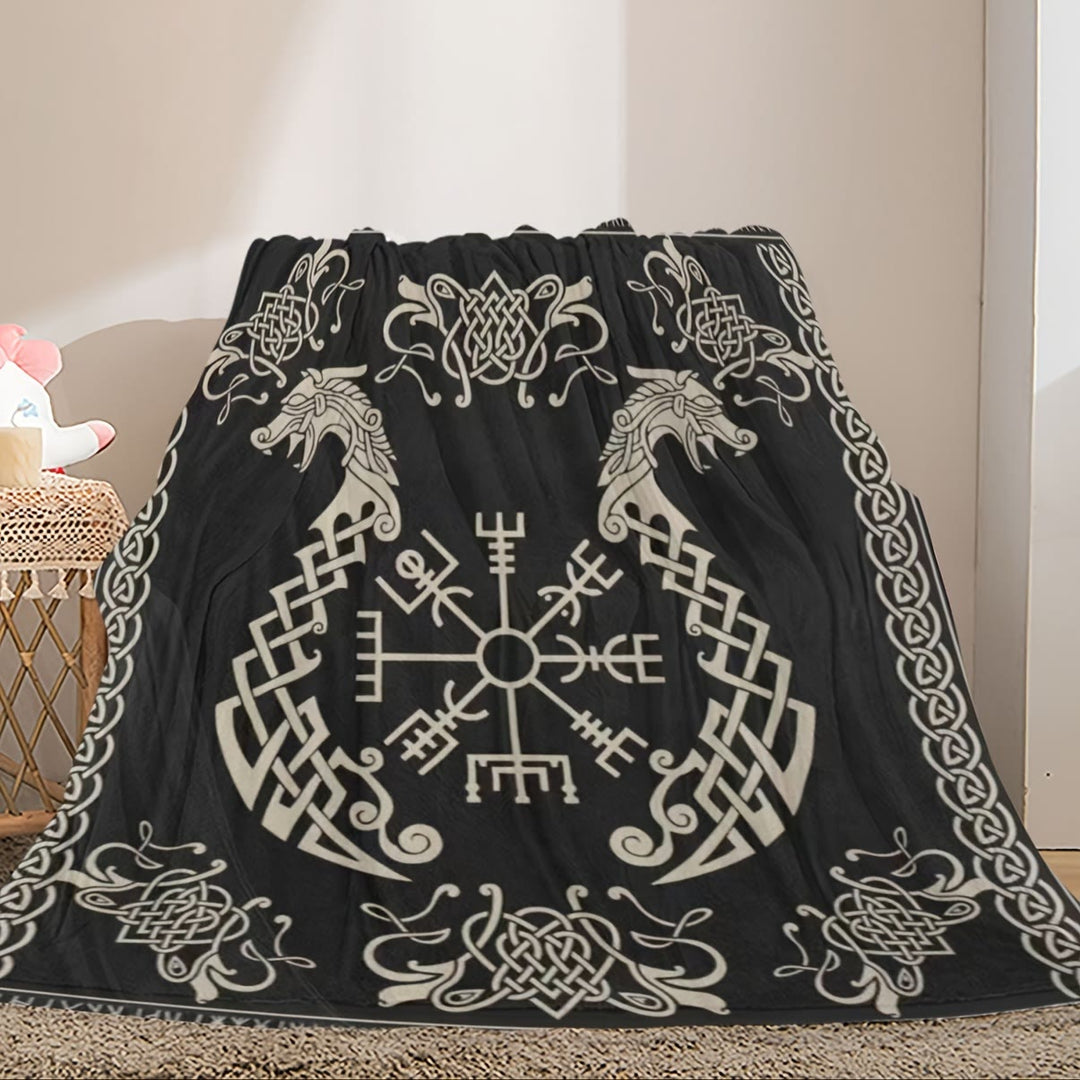 WorldNorse Vegvisir Norse Dragon Blanket