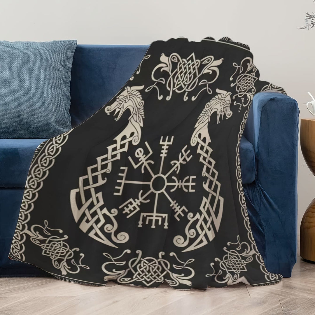 WorldNorse Vegvisir Norse Dragon Blanket