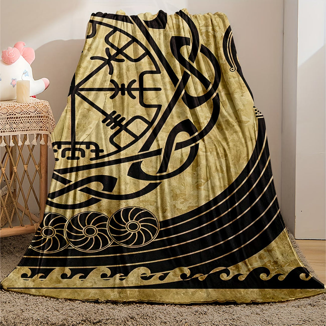 WorldNorse Vegvisir Norse Dragon Blanket