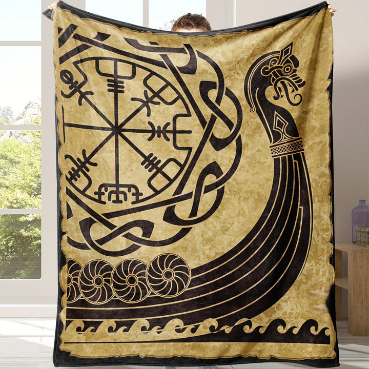 WorldNorse Vegvisir Norse Dragon Blanket