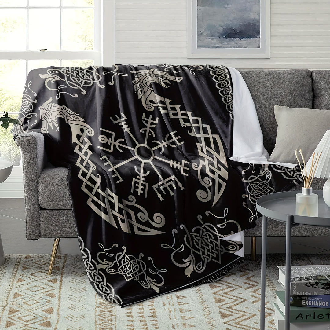 WorldNorse Vegvisir Norse Dragon Blanket