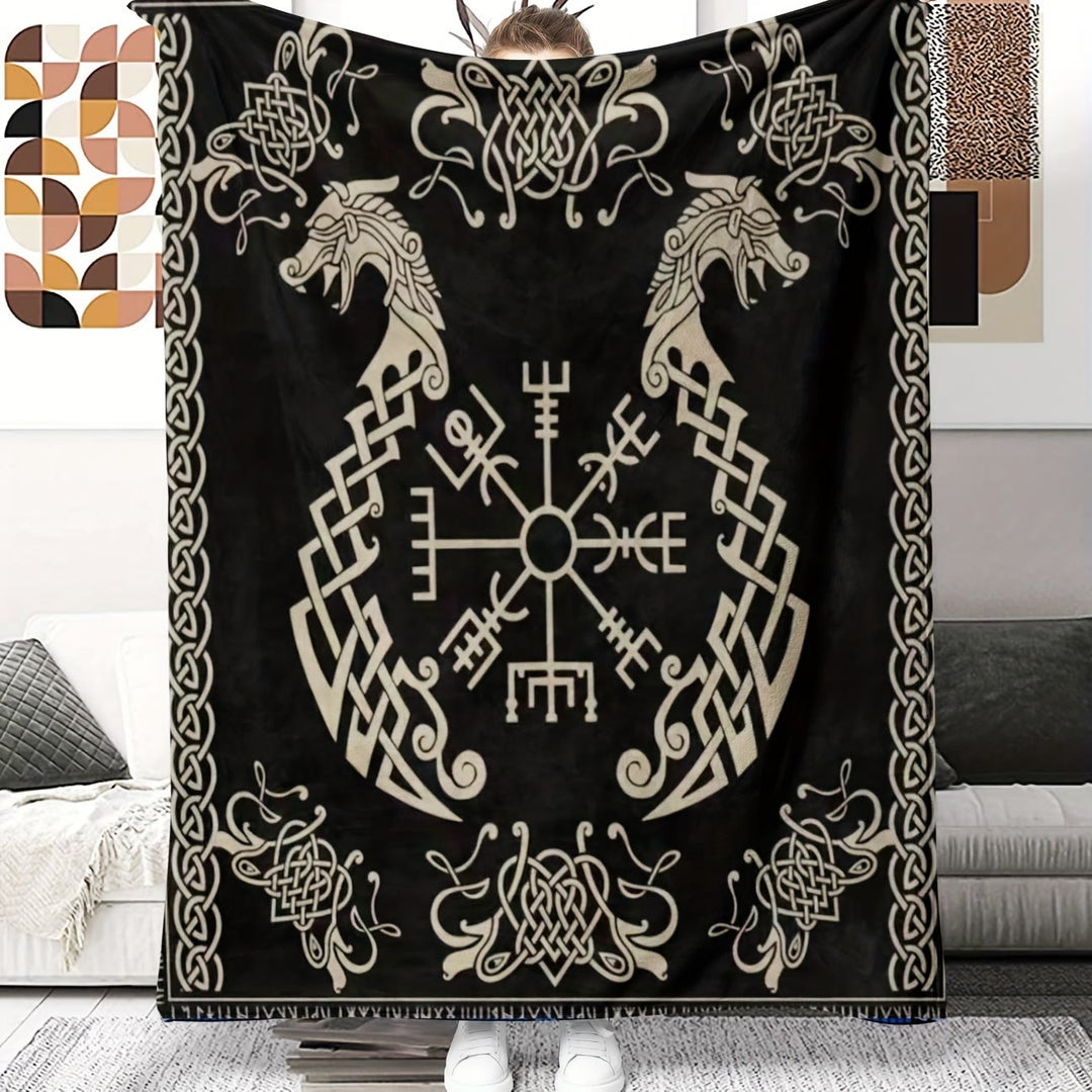 WorldNorse Vegvisir Norse Dragon Blanket