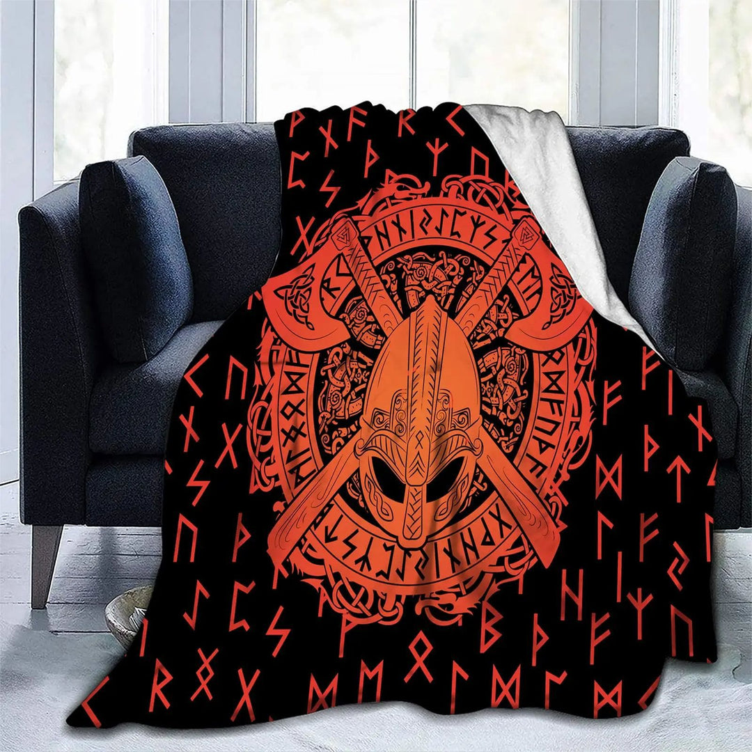 WorldNorse Viking Warrior Blanket - Red Rune - 264x228cm - image 7