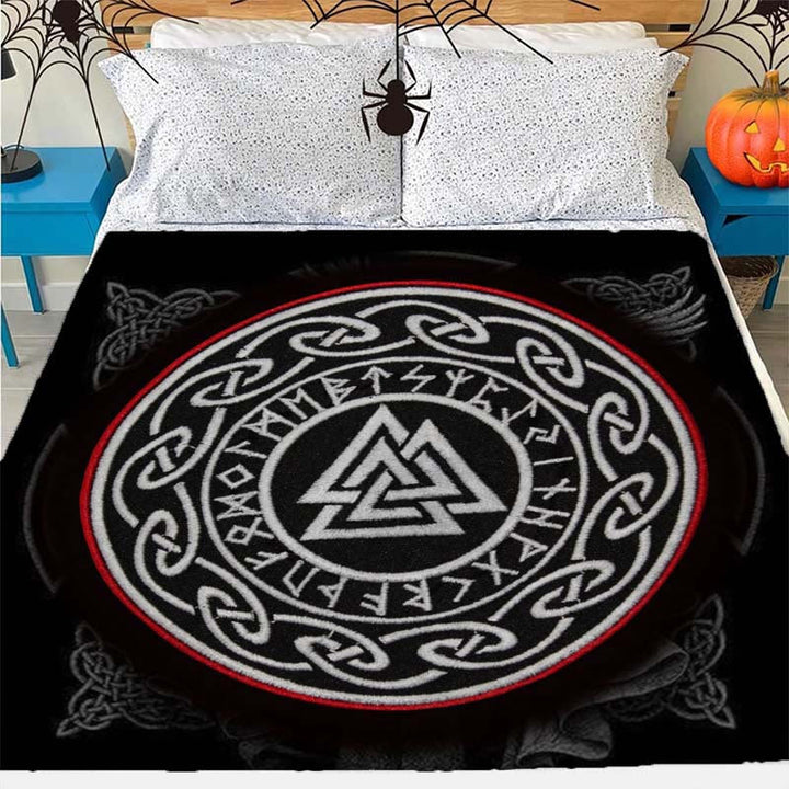 WorldNorse Viking Symbol Vegvisir Valknut Blanket - image 4