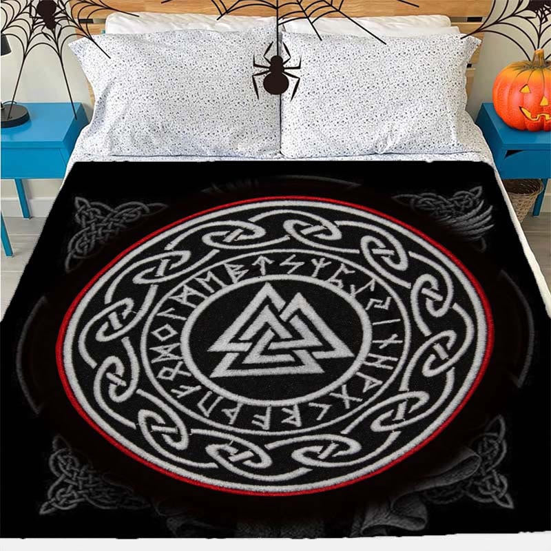 WorldNorse Viking Symbol Vegvisir Valknut Blanket