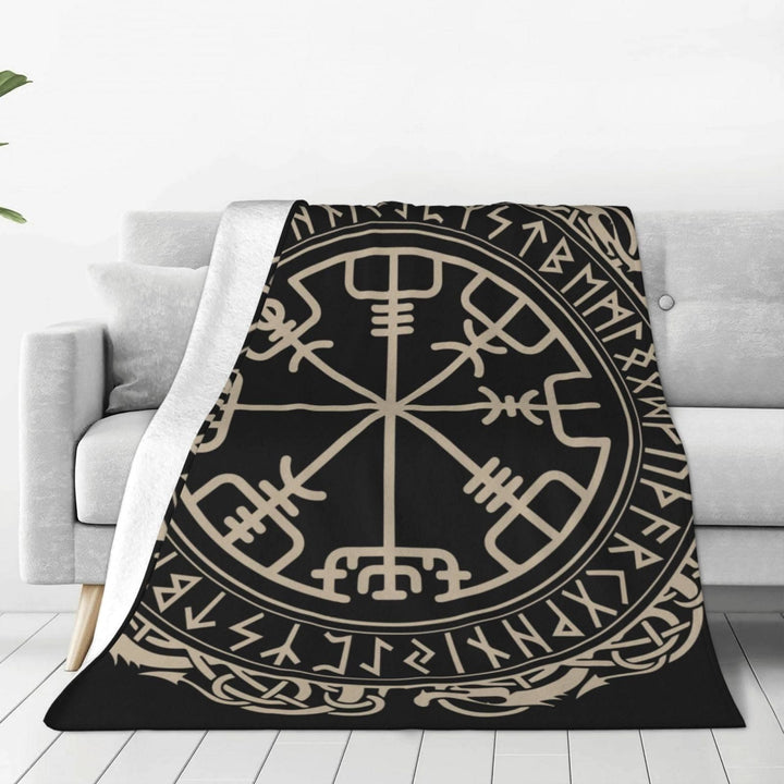 WorldNorse Viking Symbol Vegvisir Valknut Blanket