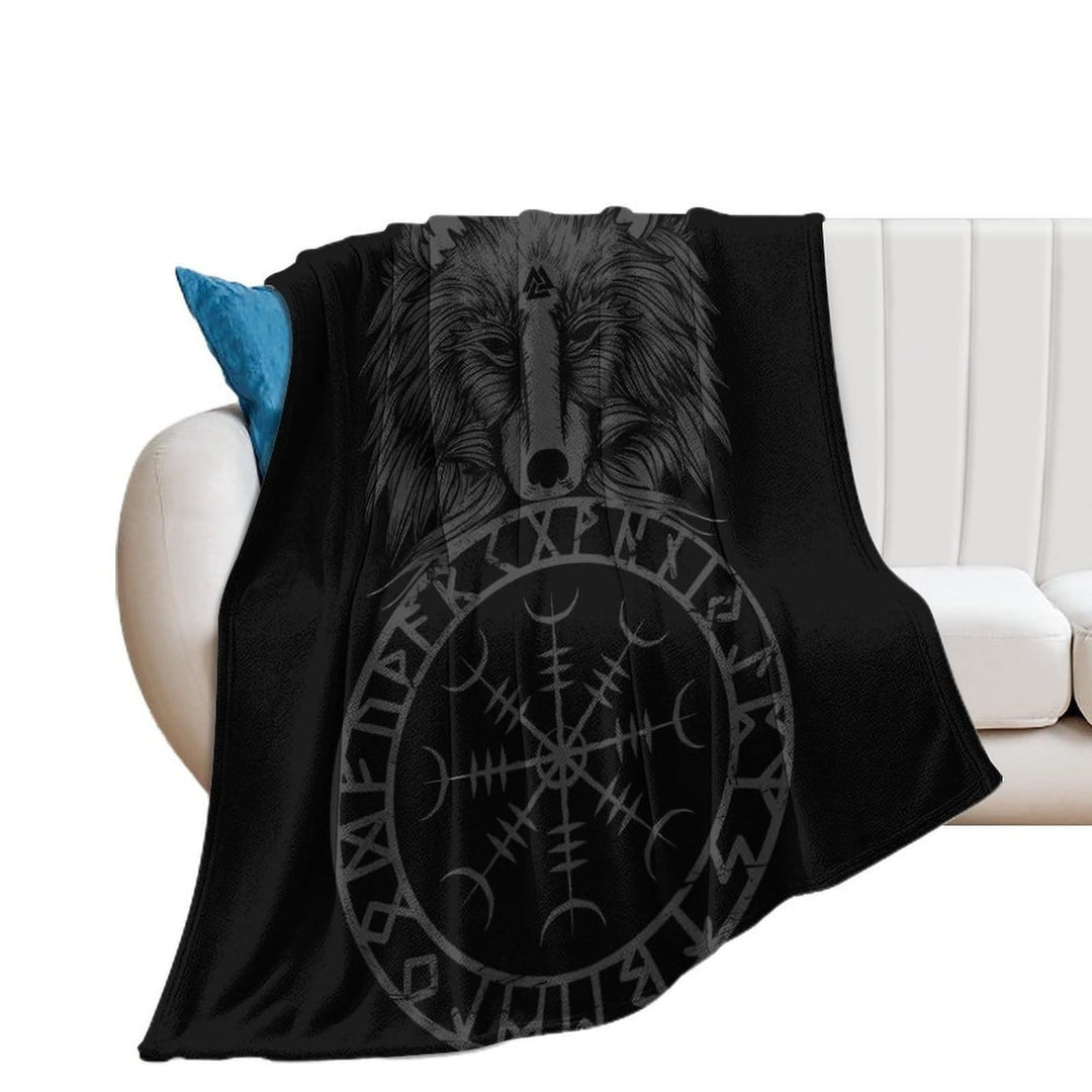 WorldNorse Viking Symbol Vegvisir Valknut Blanket - Wolves - 264x228cm - image 16