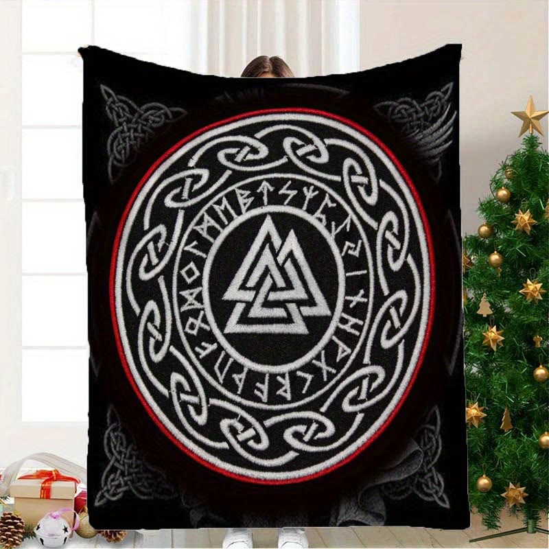 WorldNorse Viking Symbol Vegvisir Valknut Blanket - image 1