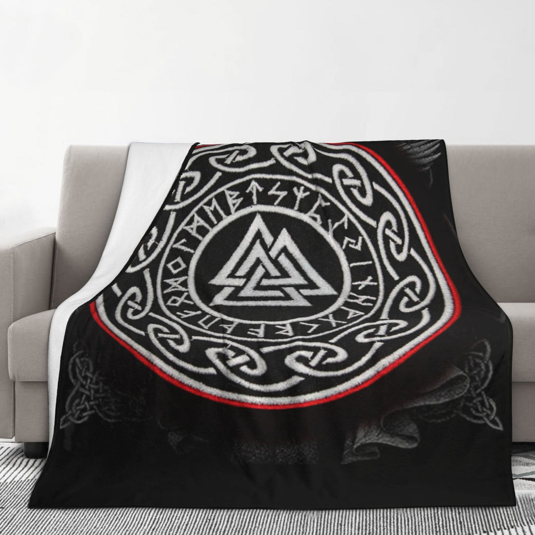 WorldNorse Viking Symbol Vegvisir Valknut Blanket