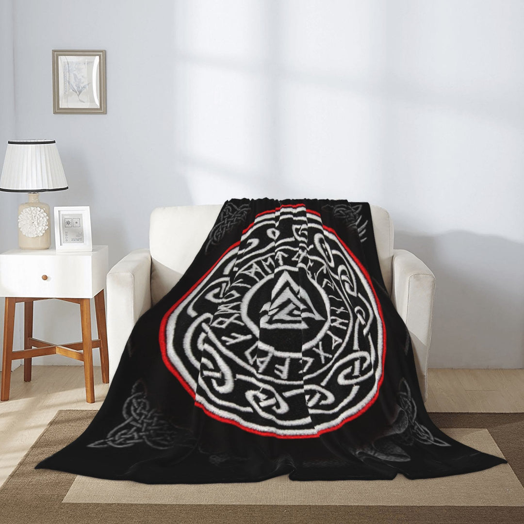 WorldNorse Viking Symbol Vegvisir Valknut Blanket - image 3