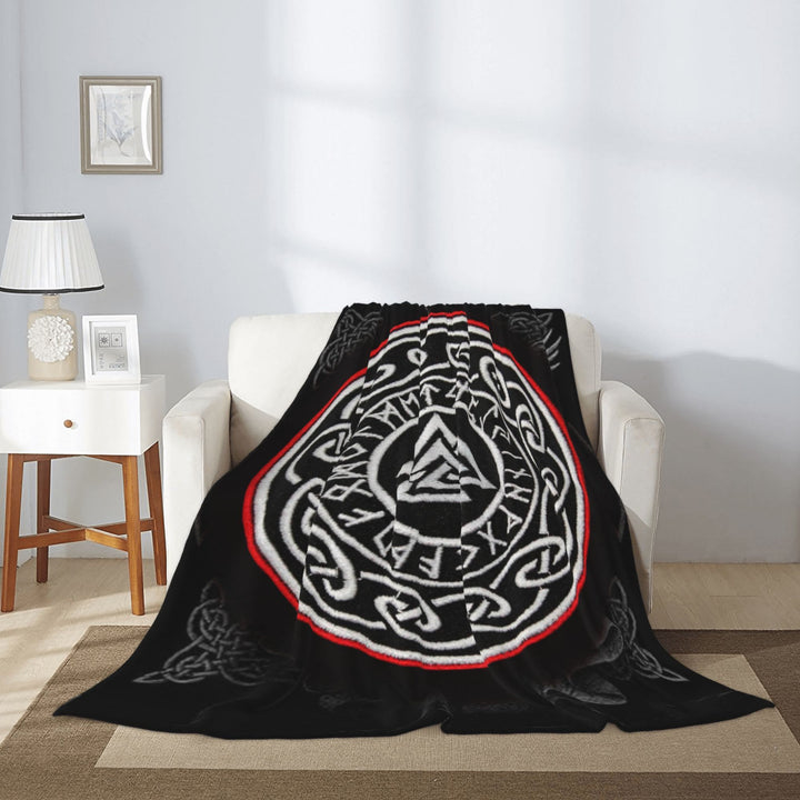 WorldNorse Viking Symbol Vegvisir Valknut Blanket