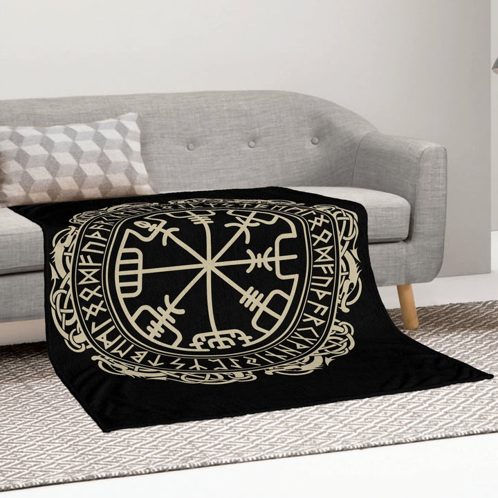 WorldNorse Viking Symbol Vegvisir Valknut Blanket