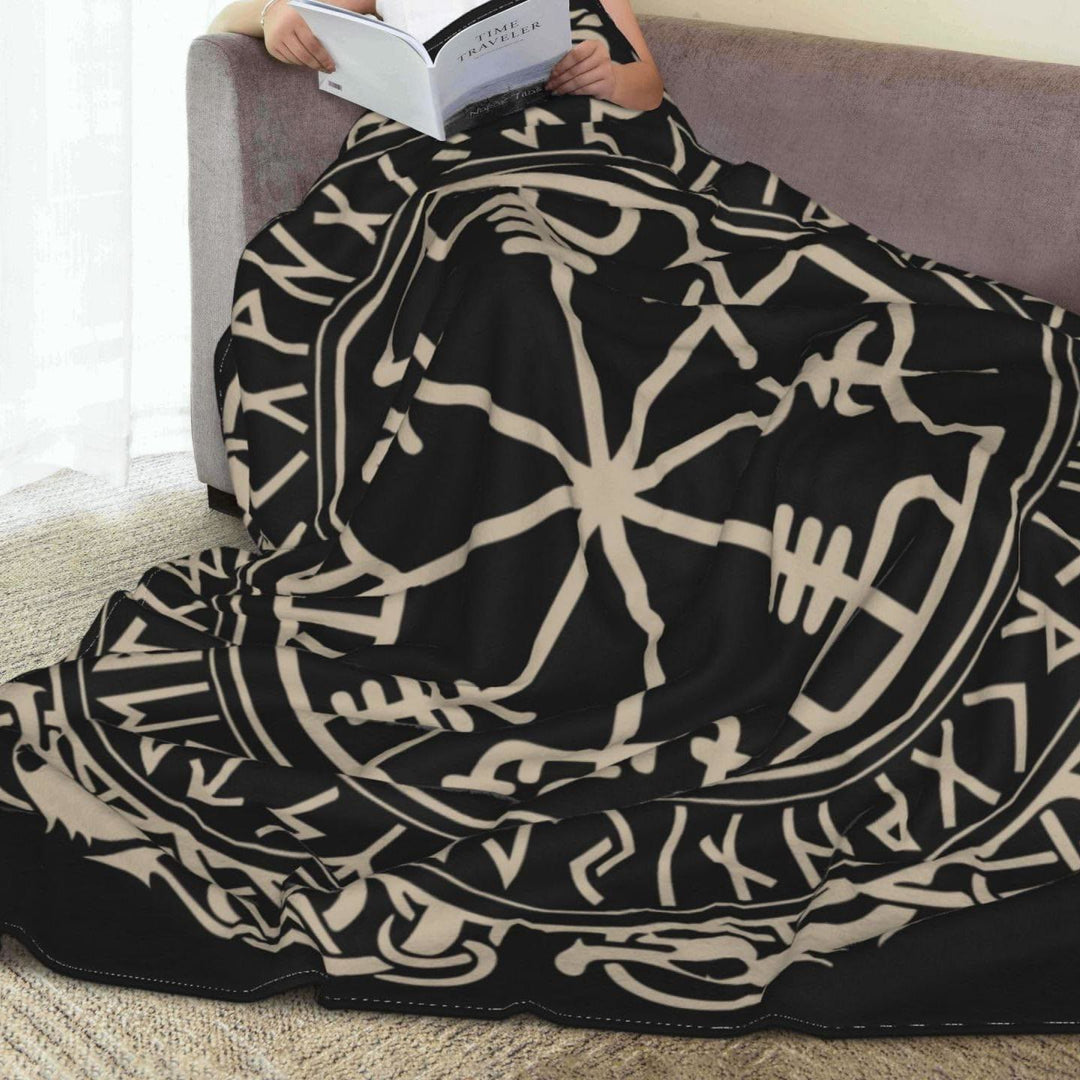 WorldNorse Viking Symbol Vegvisir Valknut Blanket