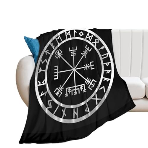 WorldNorse Vegvisir Rune Blanket - White Vegvisir - 264x228cm - image 5