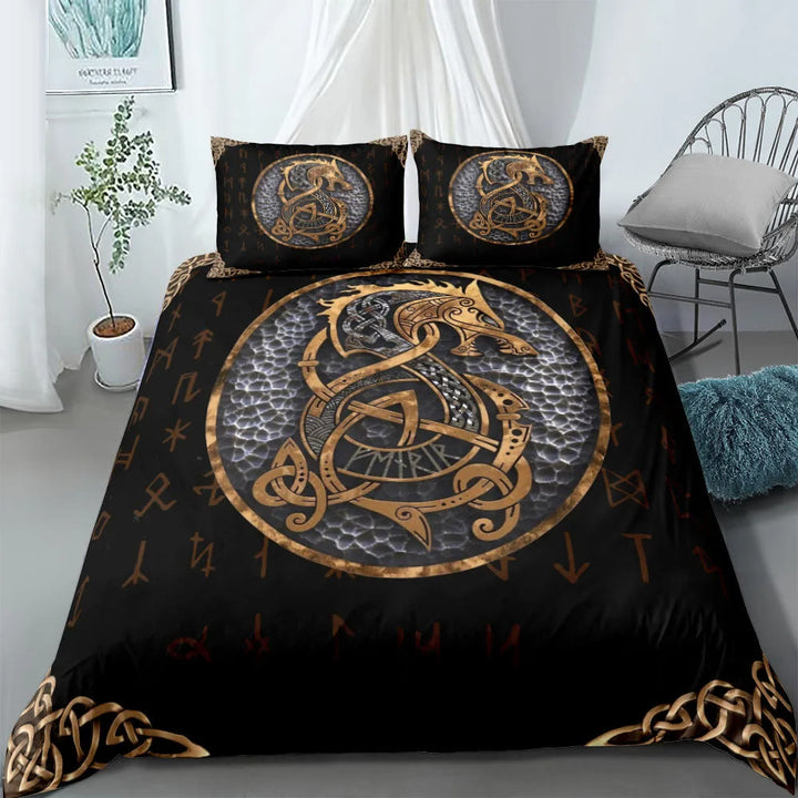 WorldNorse Celtic Knot Wolves Bedding Set