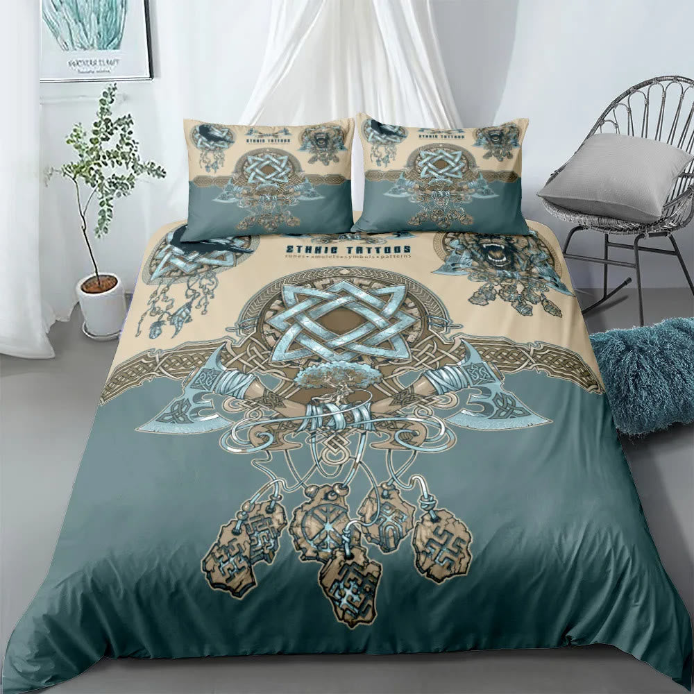 WorldNorse Celtic Knot Mjolnir Bedding Set