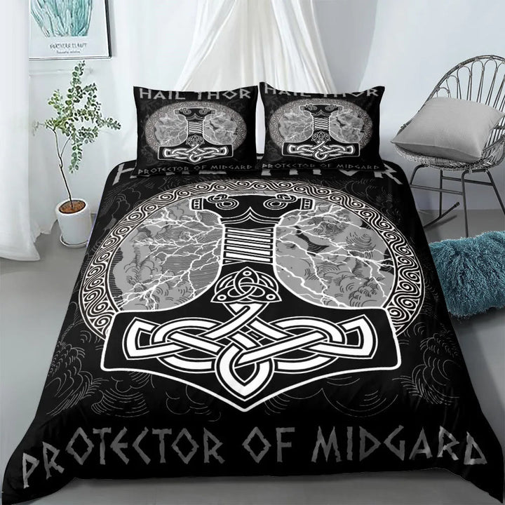 WorldNorse Celtic Knot Mjolnir Bedding Set