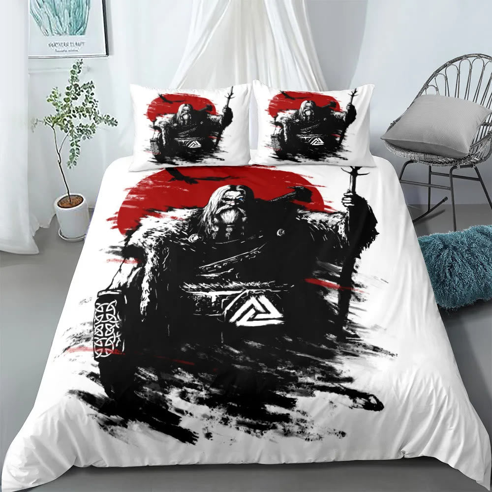 WorldNorse Valhalla Warrior Bedding Set - Viking Warrior - 260X240cm (1 Duvet Cover + 2 Pillow Case) - image 1