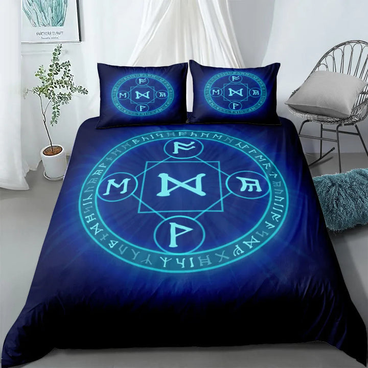 WorldNorse Vegvisir Rune Bedding Set - Rune - 260X240cm (1 Duvet Cover + 2 Pillow Case) - image 1