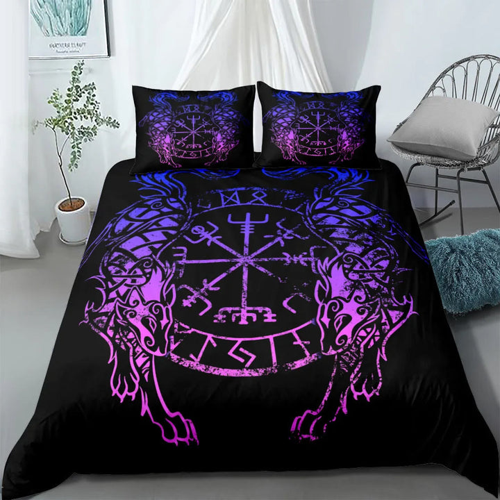 WorldNorse Vegvisir Rune Bedding Set - Vegvisir - 260X240cm (1 Duvet Cover + 2 Pillow Case) - image 0