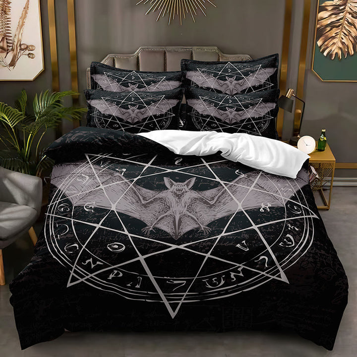 WorldNorse Gothic Mystic Bedding Set - Black Bat - 264X228cm (1 Duvet Cover + 2 Pillow Case) - image 3