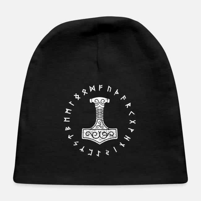 WorldNorse Thor's Hammer Runes Round Beanie