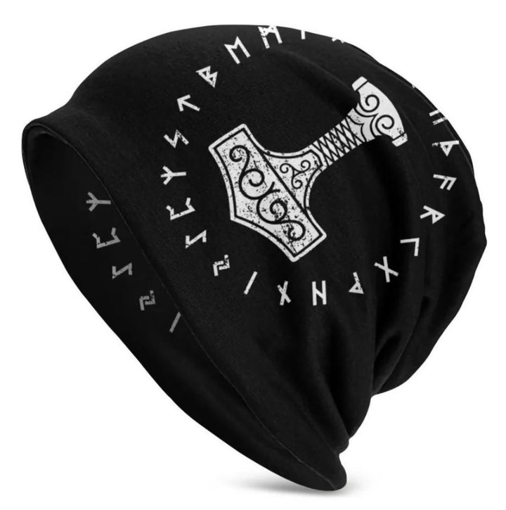 WorldNorse Thor's Hammer Runes Round Beanie