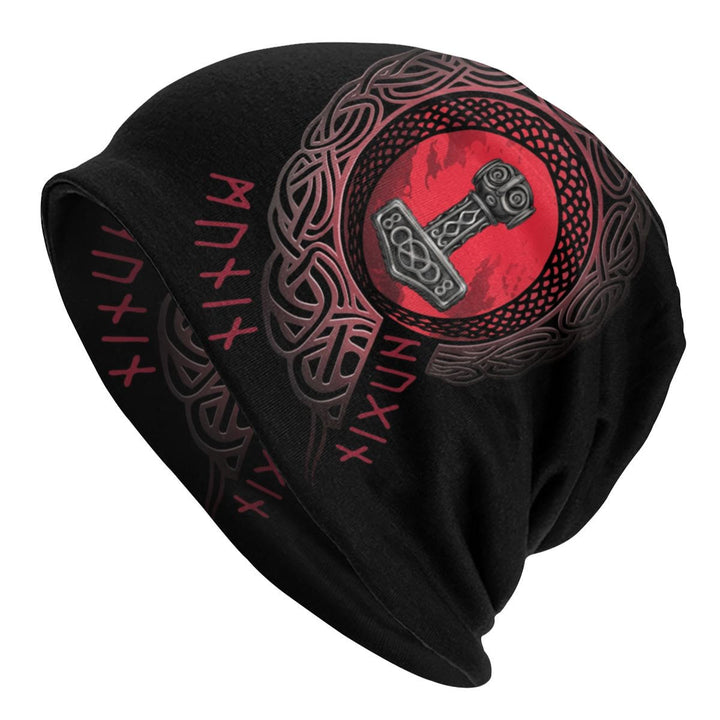 WorldNorse Thor's Hammer Runes Round Beanie