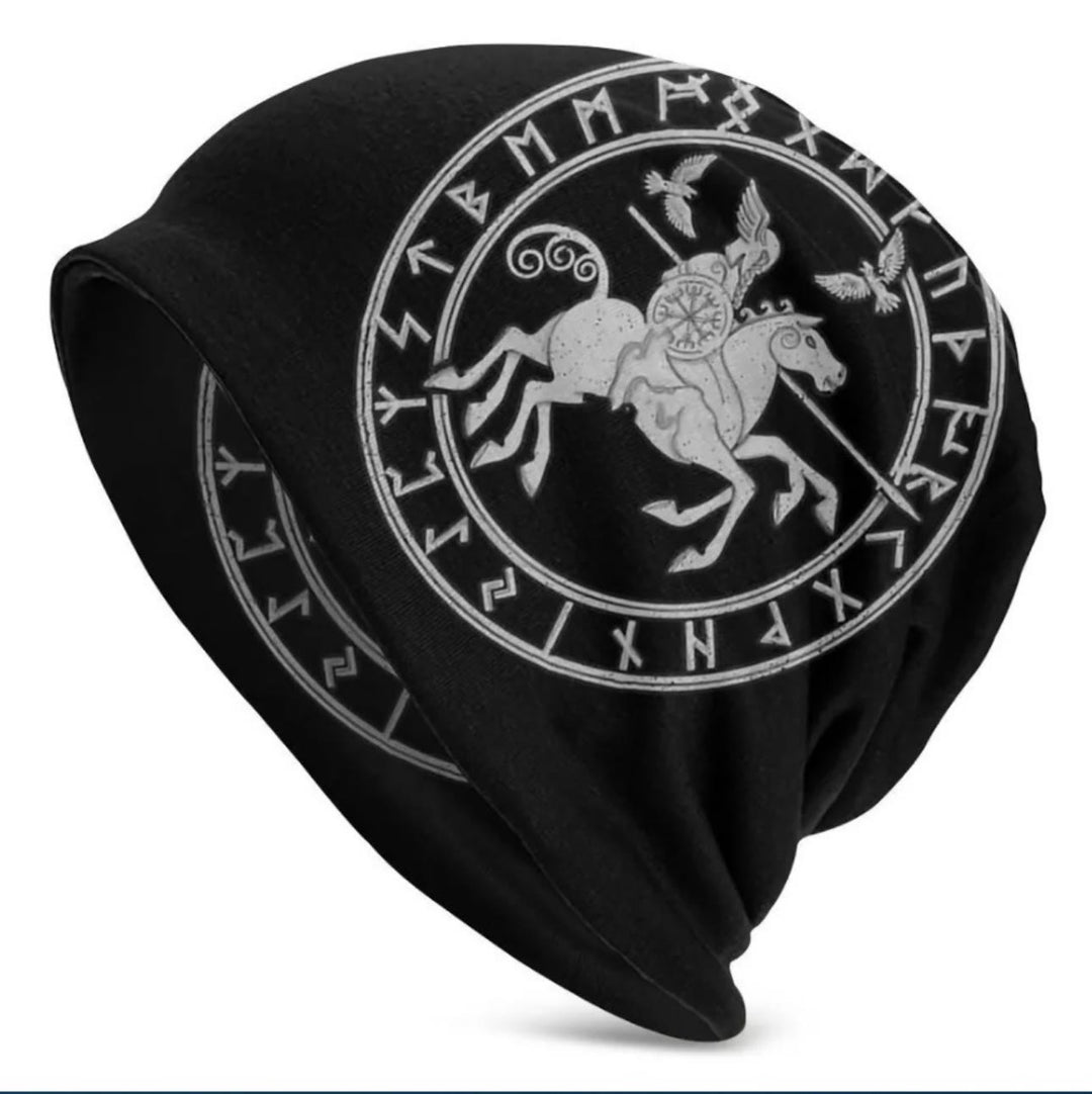 WorldNorse Thor's Hammer Runes Round Beanie