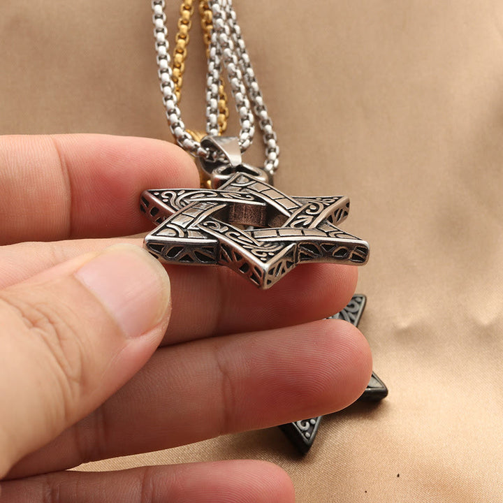 WorldNorse Unique Hexagram Necklace