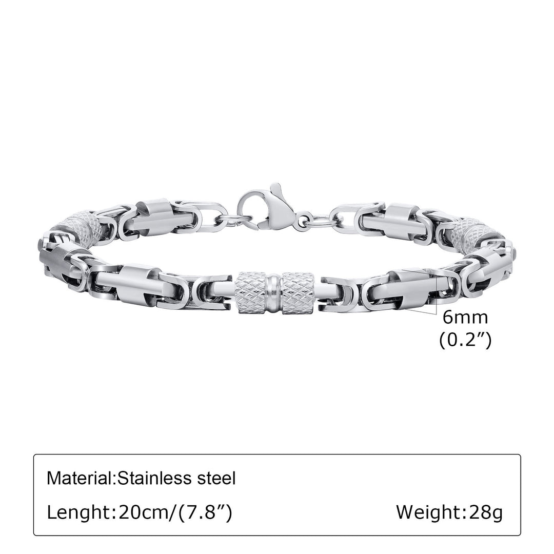 WorldNorse Link Stainless Steel Bracelet - Silver 6mm*20cm - image 25