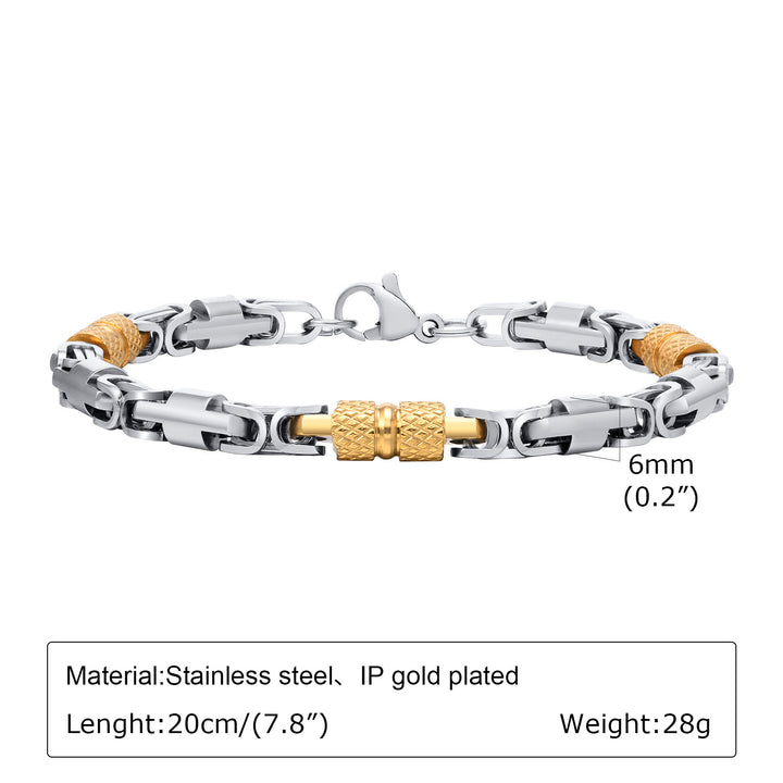 WorldNorse Link Stainless Steel Bracelet - Silver & Gold 6mm*20cm - image 13