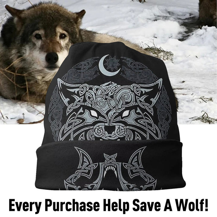 WorldNorse Wolves Celtic Gothic Beanie