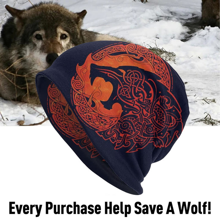 WorldNorse Nordic Wolf Bonnet Beanie