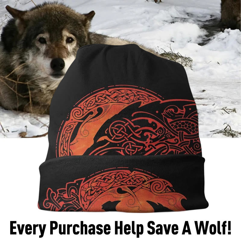 WorldNorse Nordic Wolf Bonnet Beanie