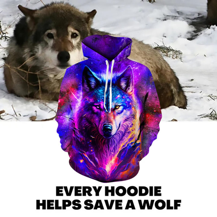 WorldNorse Galaxy Wolf Hoodie