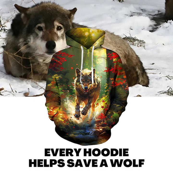 WorldNorse Wild Forest Wolves Hoodie