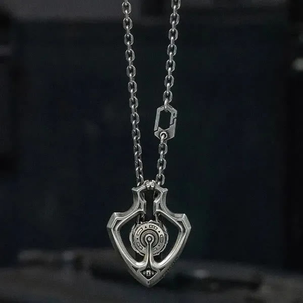 WorldNorse Shuttler Mechanical Rotatable Gear Pendant Necklace