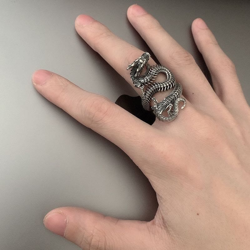 WorldNorse Cool Dragon Skeleton Adjustable Ring